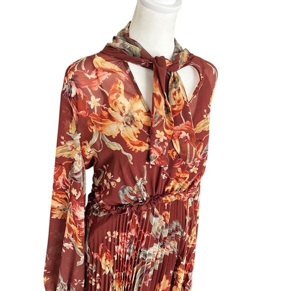 NEW KEEPSAKE Unravel Midi Dress in Chocolate Lily NWT Size M - Picture 4 of 12